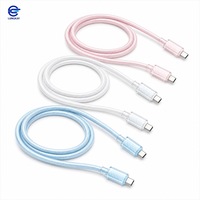 Câble USB C vers USB C 100W PD à charge rapide, avec puce E-Marker, en silicone tressé, câble de données Type C 480 Mbps pour ordinateur portable et téléphone, 1m 1.5m