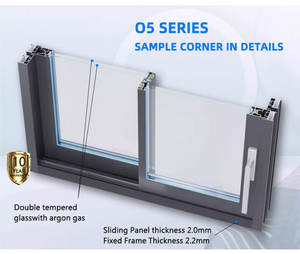 Portes coulissantes modernes en aluminium QIGUANG avec double vitrage trempé, isolation phonique pour patio intérieur et balcon - Product Image 6