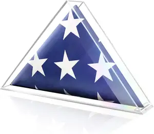 Custom Triangle Transparent Custom Acrylic Flag Memorial Box