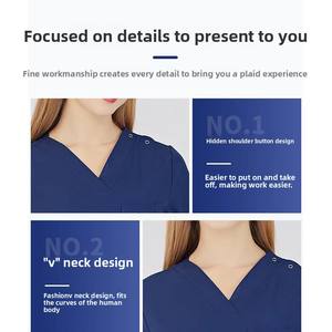 Tenues chirurgicales unisexe à manches courtes/longues, haute élasticité, séchage rapide, en tissu polyester Dobby, modèle ODM SG-801 - Product Image 5