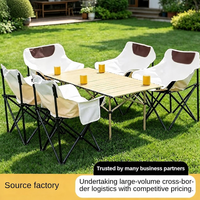 Ensemble table et chaises pliantes en acier carbone et tissu Oxford avec dossier pour le camping et les pique-niques – Vente en gros