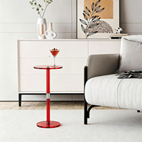 Table basse moderne en acrylique avec structure métallique pour petits espaces, hauteur réglable, mobilier de salon, couleur personnalisable