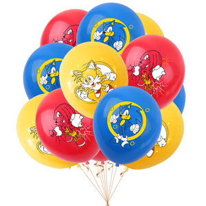 <span class=keywords><strong>Sonic</strong></span> <span class=keywords><strong>anniversaire</strong></span> thème Latex fête décoration dessin animé drapeau tirer carte ballon ensemble cadeau jeu - Product Image 4