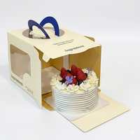 Boîtes à gâteaux personnalisées avec logo, vente en gros, boîtes d'emballage en carton recyclable avec fenêtre pour boulangerie, desserts sucrés, emballage cadeau