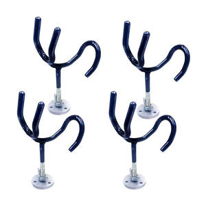 Porte-canne à pêche en acier noir avec revêtement de surface, 25 degrés, avec tige de 4 pouces et base de montage, état d'occasion - Product Image 3