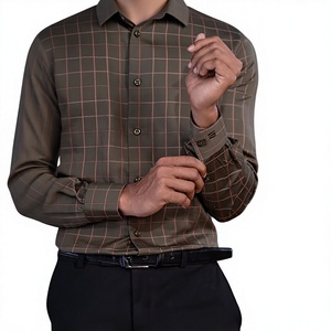 Chemises de travail décontractées pour hommes en polyester/coton, anti-plis, anti-boulochage, respirantes, séchage rapide, tissu tissé 280g, collection automne - Product Image 2