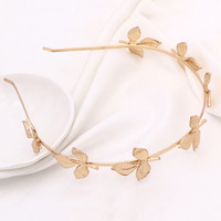 Mode européenne et américaine bandeau en métal mariée baroque forme de feuille couleur or cerceau femme déesse grecque accessoires de cheveux