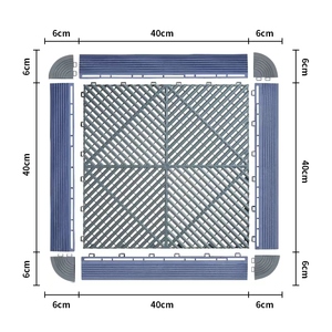 Dalles de sol de <span class=keywords><strong>garage</strong></span> recyclables certifiées CE, tapis de sol industriel emboîtables, adaptées aux ateliers et aux sous-sols - Product Image 4