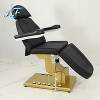 Fauteuil électrique de luxe pour soins du visage avec commande au pied, lit d'esthétique réglable, table de massage spa, équipement de traitement pour salon de beauté