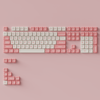 Akko Sakura Bear Keycap Set 122-Key Custom PBT Keycaps OEM Pink Keycaps For DIY Keyboard