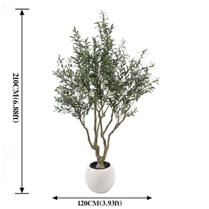Grand <span class=keywords><strong>olivier</strong></span> artificiel de 7 à 8 pieds avec fruits noirs, plante artificielle <span class=keywords><strong>en</strong></span> <span class=keywords><strong>pot</strong></span> pour l'aménagement paysager intérieur et extérieur, la décoration de la maison et du jardin, et la terrasse. - Product Image 3
