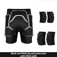Shorts de protection des hanches noir et blanc, ensemble de protections pour les genoux, les coudes et les poignets, stabilisateur en mousse EVA, sangle réglable pour le ski et le snowboard