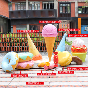 Sợi Thủy Tinh Điêu Khắc Ngoài Trời Món Tráng Miệng Loạt Trang Trí Nội Thất Doughnut Kem Macaron Tượng Mall Thú Vị Trang Trí - Product Image 6