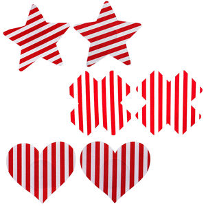 <span class=keywords><strong>Pegatinas</strong></span> para Pezones con Rayas Rojas y Blancas, Bonitas y Sexys, Cubrepezones Invisibles con Forma <span class=keywords><strong>de</strong></span> Estrella, Ropa Interior Íntima - Product Image 2