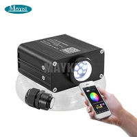 Source de lumière LED 16W RGBW APP Control Car Starlight Headliner Kit 600PCS 0.75MM Fibre Optique Star Light pour Voiture