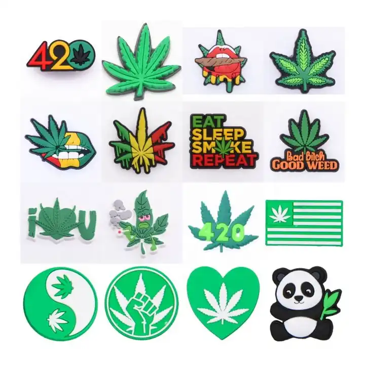 Wholesale Weed Charms for Croc,100 Pieces
