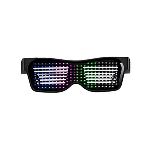 Óculos com luz LED carregável USB, óculos com controle por aplicativo, óculos inteligentes de moda, óculos luminosos para decoração diária, barra C