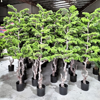 Bonsaï artificiel décoratif en pin vert, plante en pot avec fil de plastique et de fer pour la maison ou le jardin, 180 cm
