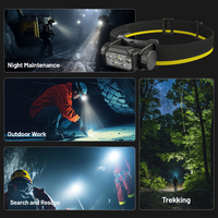 Lampe frontale de travail à LED portable 1600 lumens rechargeable ultra-lumineuse avec fonction étanche pour la randonnée en plein air et le camping