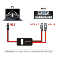 Câble MIDI USB Type-C vers DIN 5 broches avec blindage tressé et gaine en PVC, mâle-mâle, pour clavier musical, ordinateur, microphone, guitare