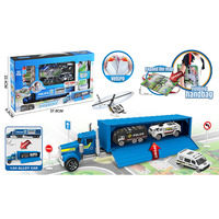 Jeu de camions jouets moulés sous pression sur mesure, petits véhicules en plastique, alliage métallique, véhicules style camion-conteneur