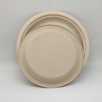 Ensemble de vaisselle jetable en bagasse de canne à sucre, assiettes rondes, couverts et gobelets de 16 oz pour les invités