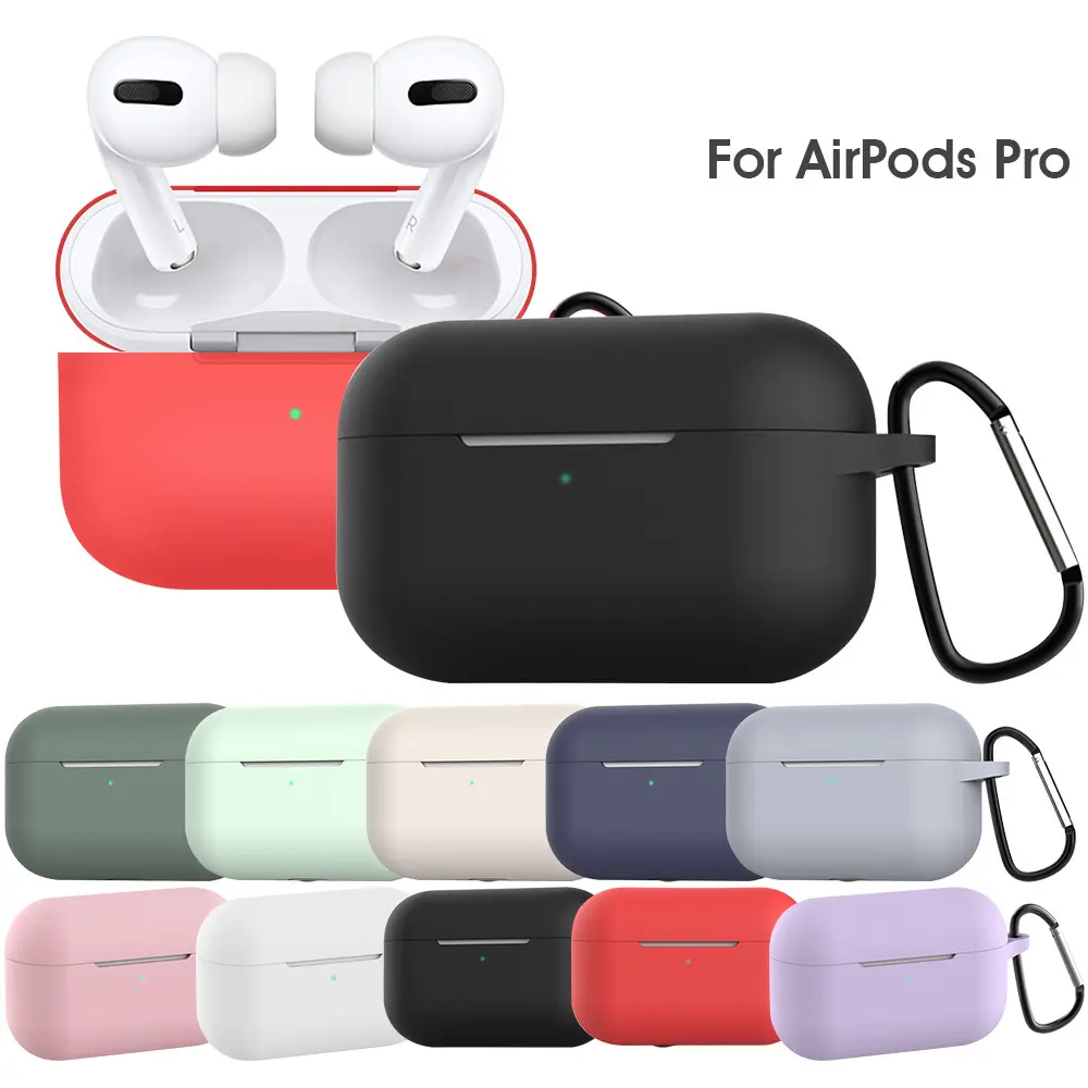 Newest Anti Lost Silicone Protective Case Cover With Keychain Ring for Airpods Pro