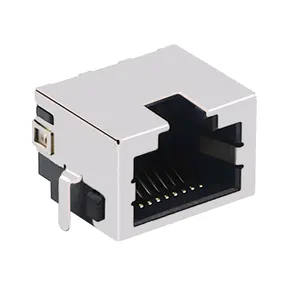 موصل موحد من طراز 8P8C MOD JACK MIDMOUNT SHIELD منخفض الدقة 2041411-1 RJ45 GMJXHT-MM-S-88