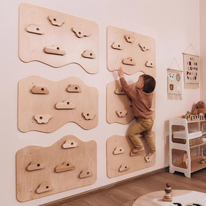 Mur d'escalade intérieur pour enfants Panneaux en <span class=keywords><strong>bois</strong></span> Salle de jeux Jungle Gym Frame for Children's Play & Entertainment - Product Image 1