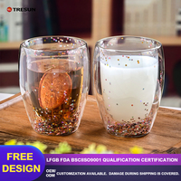 Tasses à thé en forme d'œuf artisanales de qualité alimentaire, gobelet en verre, verre borosilicate à double paroi, tasses à café sans poignée