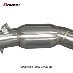 ท่อดาวน์ไปป์สแตนเลส 304 สำหรับ BMW M3 G80 M4 G82 S58 3.0T ปี 2021-2025 แบบขัดเงา พร้อมแคท 200 เซลล์ - Product Image 4