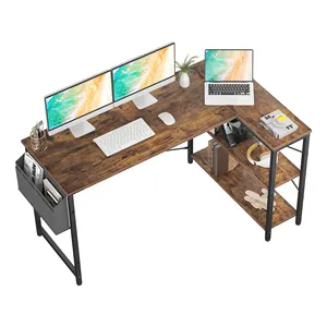 작은 L 모양 컴퓨터 책상, 가정 사무실 워크스테이션을 위한 뒤집을 수 있는 저장 선반을 가진 47 인치 L 모양 코너 책상