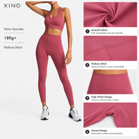 Ensemble de yoga pour femme avec logo personnalisé OEM, soutien-gorge de sport dos nageur à maintien moyen et leggings d'entraînement taille haute à effet ventre plat