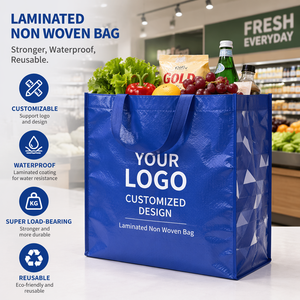 <span class=keywords><strong>Bolsa</strong></span> de tela no tejida promocional personalizada de fábrica con logo impreso, <span class=keywords><strong>bolsa</strong></span> de compras reutilizable laminada de tela no tejida. - Product Image 3