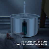 Distributeur d'eau intelligent pour animaux de compagnie 2,2 L, 2 modes de débit d'eau, filtration multi-étapes pour une eau purifiée, construction en acier inoxydable 304