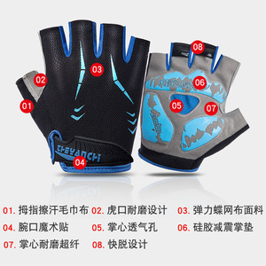 Fishing <b>Gloves</b> Half Finger Men's Outdoor Gear All Seasons Black Blue <b>Red</b> - Product Image 5