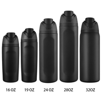 Bouteille d'eau sport isotherme en acier inoxydable 16oz/19oz/24oz/28oz/32oz avec couvercle à clapet personnalisé et finition mate – Vente en gros