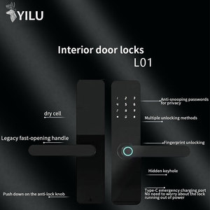 Serrure de porte intelligente numérique multifonctionnelle avec empreinte digitale et mot de passe, personnalisable en usine, compatible Tuya TT Lock - Product Image 3