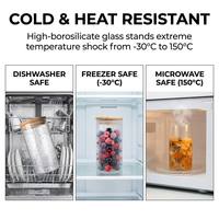Frascos de Vidrio para Almacenamiento con Tapas de Bambú, Recipientes Herméticos de Borosilicato para Organización de Cocina, 150ml-1500ml