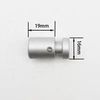Supports latéraux professionnels en aluminium Walron, finition chromée/satinée, diamètre 16 mm x 19 mm, modèle WAS-1619E-ST