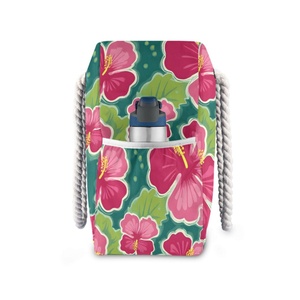 Grand sac de plage en nylon à fermeture éclair pour femme, grande capacité, anti-sable, idéal pour les vacances d'été, avec doublure en maille - Product Image 3