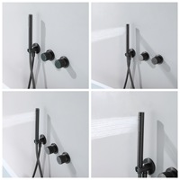 Robinet de baignoire sur pied en laiton massif OEM personnalisé, finition brossée, mitigeur chaud/froid, cartouche céramique, jet de pluie, vente en gros pour salle de bain