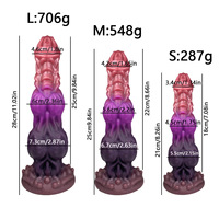 Glow in the Drak Fantasy Alien Dildo Drachen dildo mit 2 großen Knoten Tier Hund Knoten Dildo mit Saugnapf
