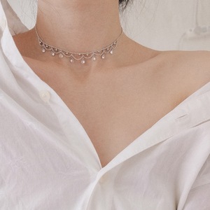 Romantic Brilliant <b>Pink</b> Diamond Sapphire Bow Pendant <b>Necklace</b> S925 Pure Silver Japanese Collarbone Chain Sweet Girl Knot Design - Product Image 3