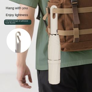 Paraguas Pongee con Anillo de Sujeción, Plegable Fácilmente, con Gancho, Portátil para Exteriores, Creativo, de Tres Pliegues, 10 Varillas, Grande, Automático, Resistente al Viento y a la Lluvia - Product Image 1