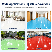 Revêtement de sol en résine époxy de couleur personnalisée, finition marbre sable de quartz coloré, imperméable, antidérapant, peinture décorative
