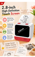 Imprimante de poche magique pour enfants avec interaction vocale IA, sans encre, chargement Type-C, imprime simplement en parlant