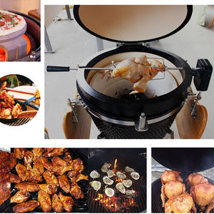 Barbecue Kamado Auplex portable en métal, à <span class=keywords><strong>bois</strong></span> et charbon <span class=keywords><strong>de</strong></span> <span class=keywords><strong>bois</strong></span>, pour extérieur, four à pizza <span class=keywords><strong>de</strong></span> jardin avec poignée - Product Image 3