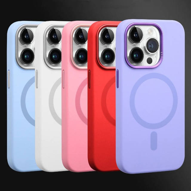AilesTecca Wireless Magnetic Charging Liquid Silicone Phone case for iPhone 16 Pro Max 15 14 13 12 Pro Shockproof Back Cover