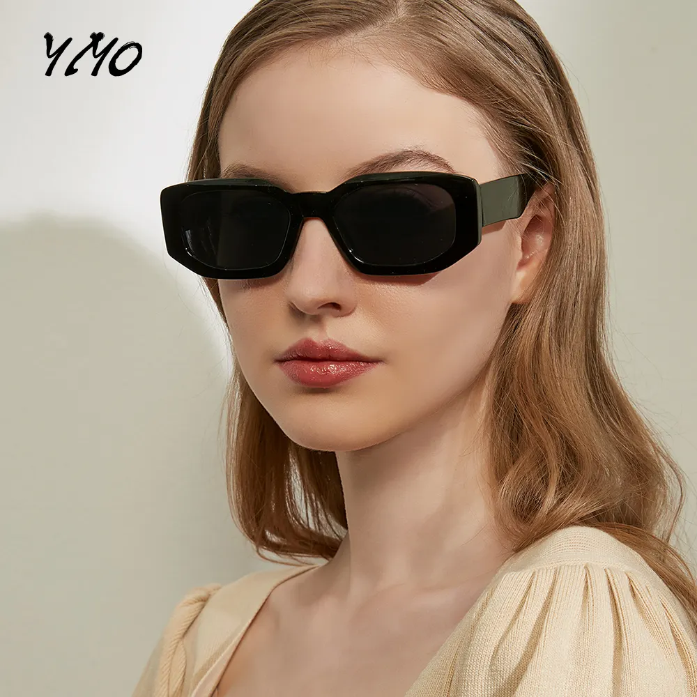 2022 Retro Polygon Rectangle Sunglasses Women Fashion Jelly Color Eyewear Shades UV400 Men Square Colorful Gradient Sun Glasses